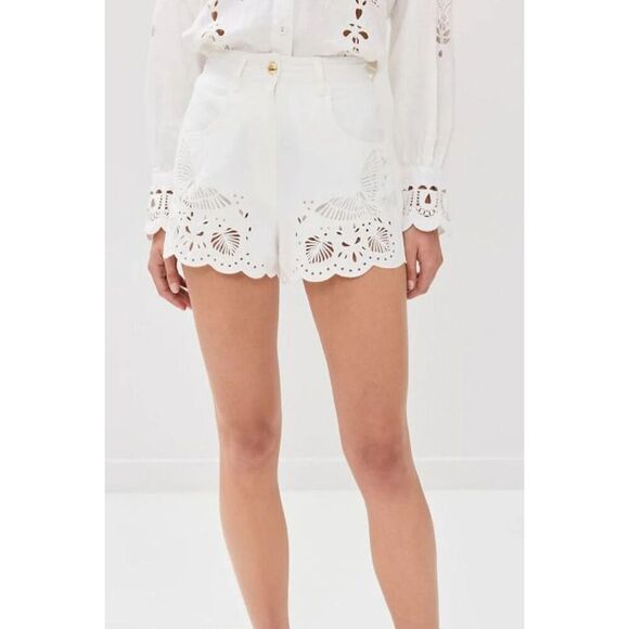 FARM Rio Pants - New Farm Rio White Richelieu Shorts with Embroidery Size 31